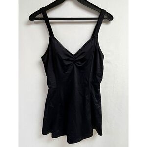 Islander Women's Sleeveless Padded One-Piece Swimdress Black Size 10
